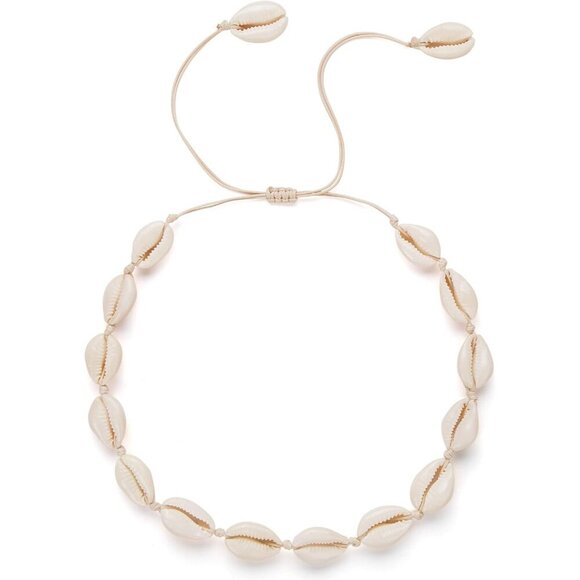 Jewelry - Unique Handmade Sea Shell Choker Necklace - Adjustable 14-24 Inch Summer Wear